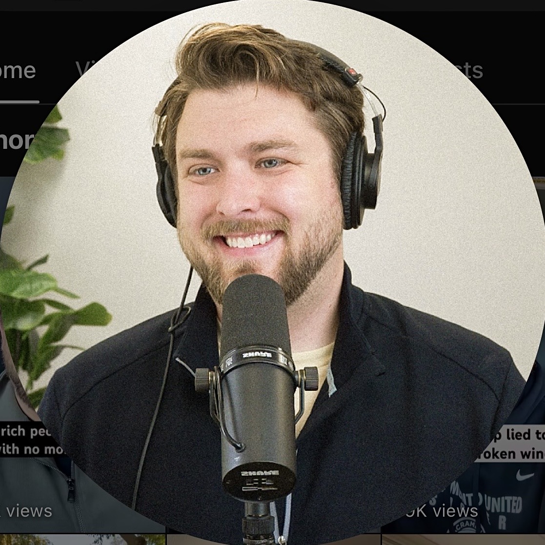 Matt Swartzen smiling while recording at a microphone